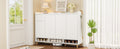 Sleek And Contemporary Shoe Cabinet With Adjustable Shelves, Minimalist Home Organizer With Solid Wood Legs, Storage Sideboard For Entryway, Living Room, White White Primary Living Space Particle Board