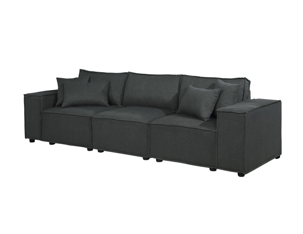 Annabel 104" Sofa In Dark Gray Linen Dark Gray Linen