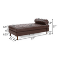 Chaise Lounge Dark Brown Pu