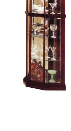 Huxley Cherry Finish Curio Cabinet Corner Cherry Synthetic Wood