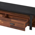Elling Walnut & Black Finish Tv Stand Walnut Black 50 59 Inches Synthetic Wood