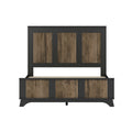 4 Pieces Bedroom Sets, Full Size Farmhouse Platform Bed With Wooden Strip Decoration, Storage Nightstand And Dresser With Metal Handle, Black Full Black 4 Piece Set Particle Board
