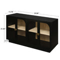 Storage Cabinet With Acrylic Door For Living Room, Dining Room, Study Black Particle Board