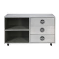 Aluminum Cabinet With 3 Drawer Freestanding 3 4 Drawers Silver Primary Living Space Drawers Included Industrial Aluminum