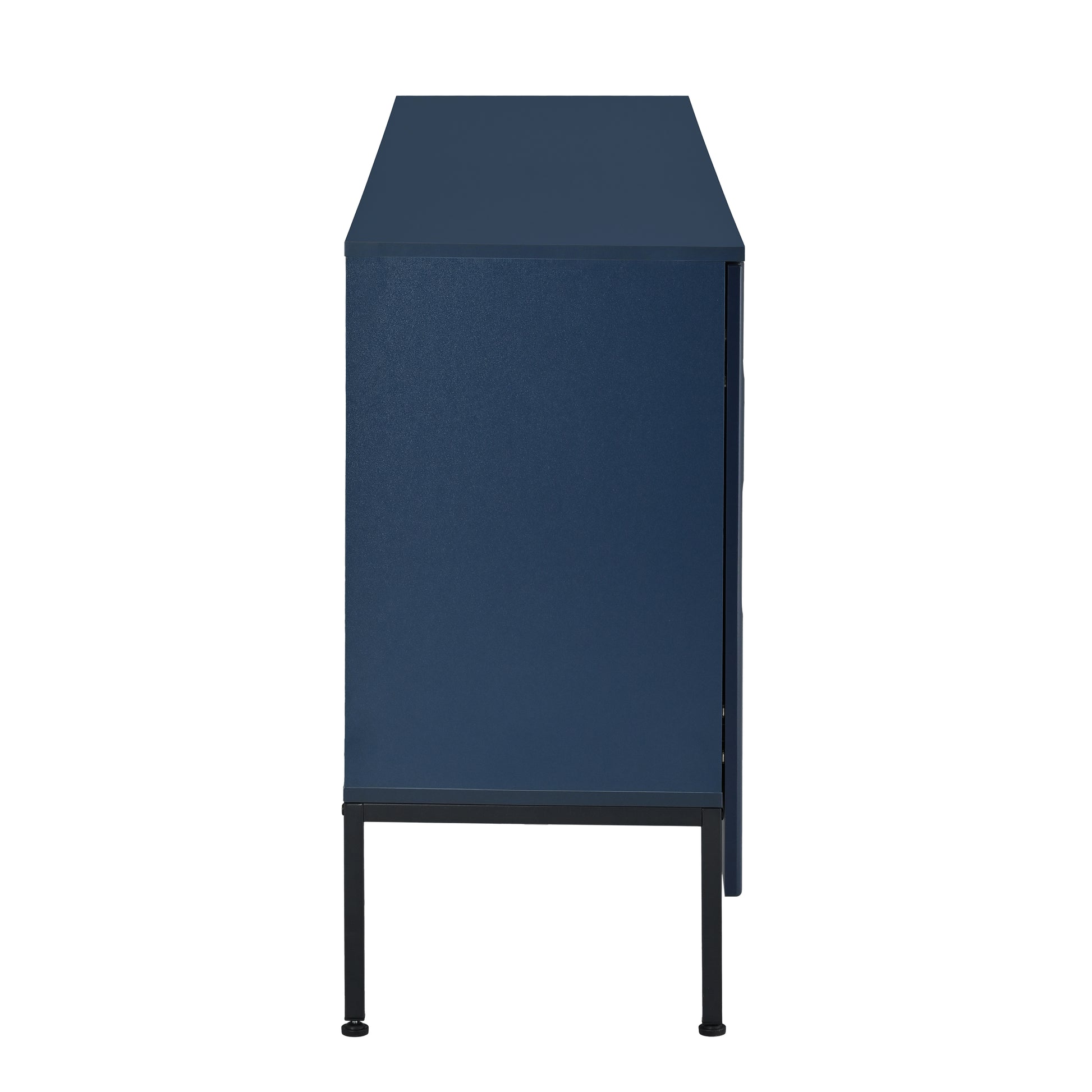 Elegant Sideboard Featuring Curved Bottom Doors With Arched Groove Design In A Stylish Four Door Layout,Suitable For Living Rooms,Entrance And Study Navy Blue Primary Living Space American Design Mdf