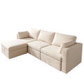 Modern Velvet U Shape Sectional Sofa, Oversized Upholstery Sectional Sofa, Chaise Couch With Storage Ottomans For Living Room Loft Apartment Office White 4 Seats Wood Primary Living Space Medium Duty Pine 4 Seat White Velvet Medium Soft Cushion Back