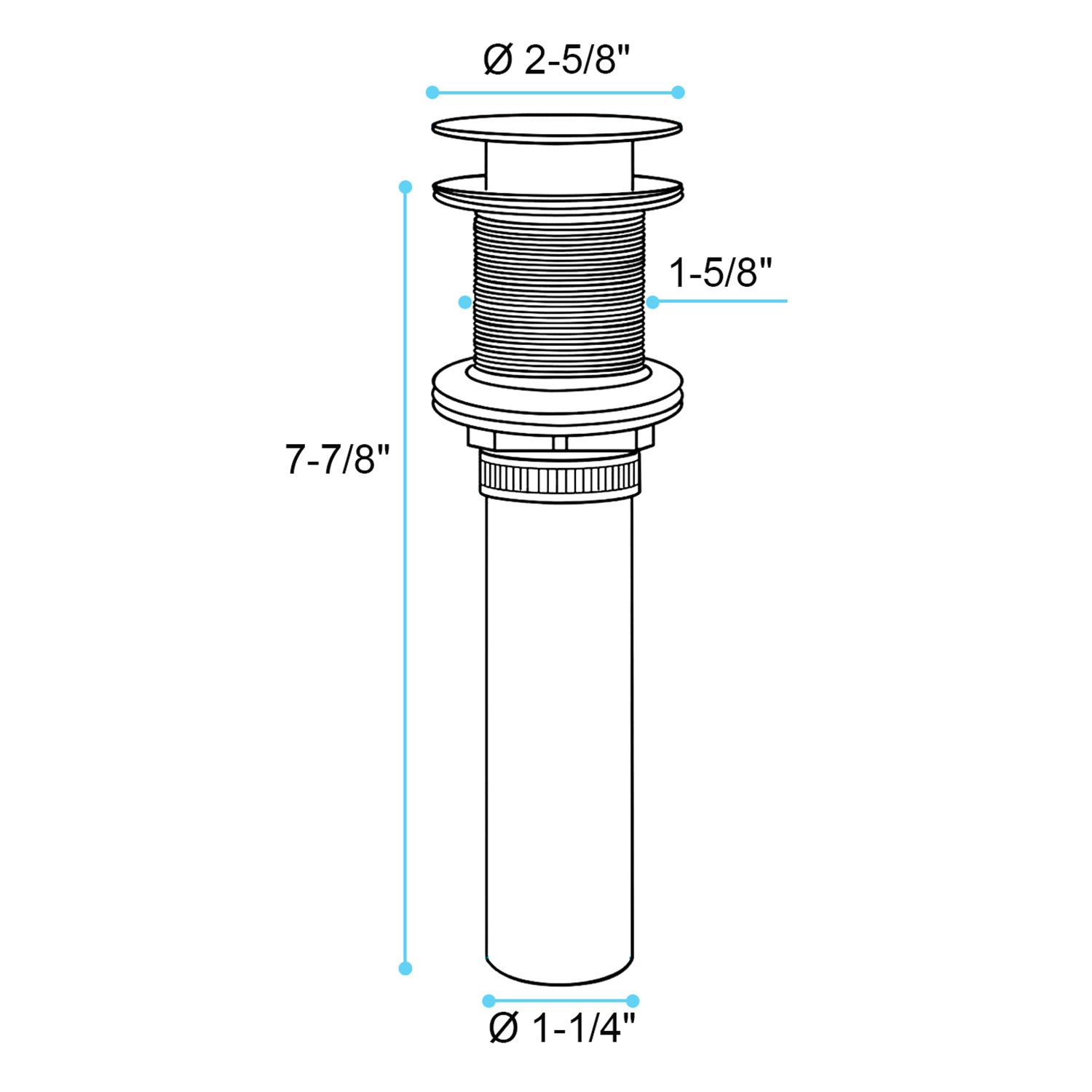 Bathroom Sink Drain Without Overflow, Vessel Sink Lavatory Vanity Pop Up Drain Stopper, 304 Stainless Steel Gunmetal Stainless Steel