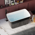 49'' X 28'' Acrylic Freestanding Soaking Bathtub, Square Shape Japanese Soaking Hot Tub, Sit In Design With Chrome Overflow And Drain, Available For Express Delivery, 23Ama 49B Glossy Black Black Freestanding Tubs Acrylic