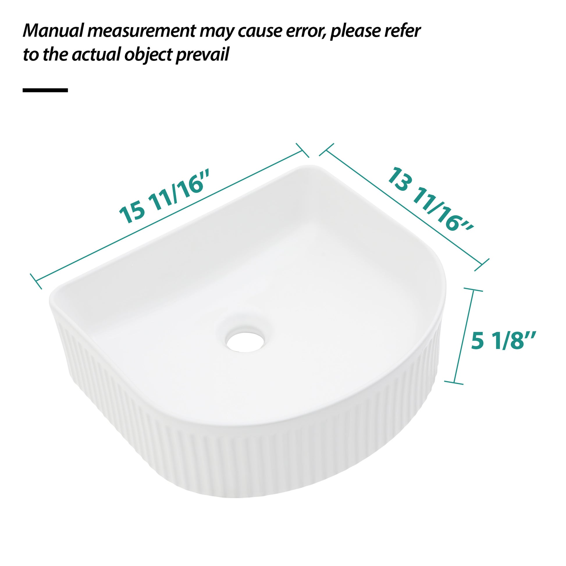 15.69"X13.69" White Ceramic Vessel Bathroom Sink White Ceramic