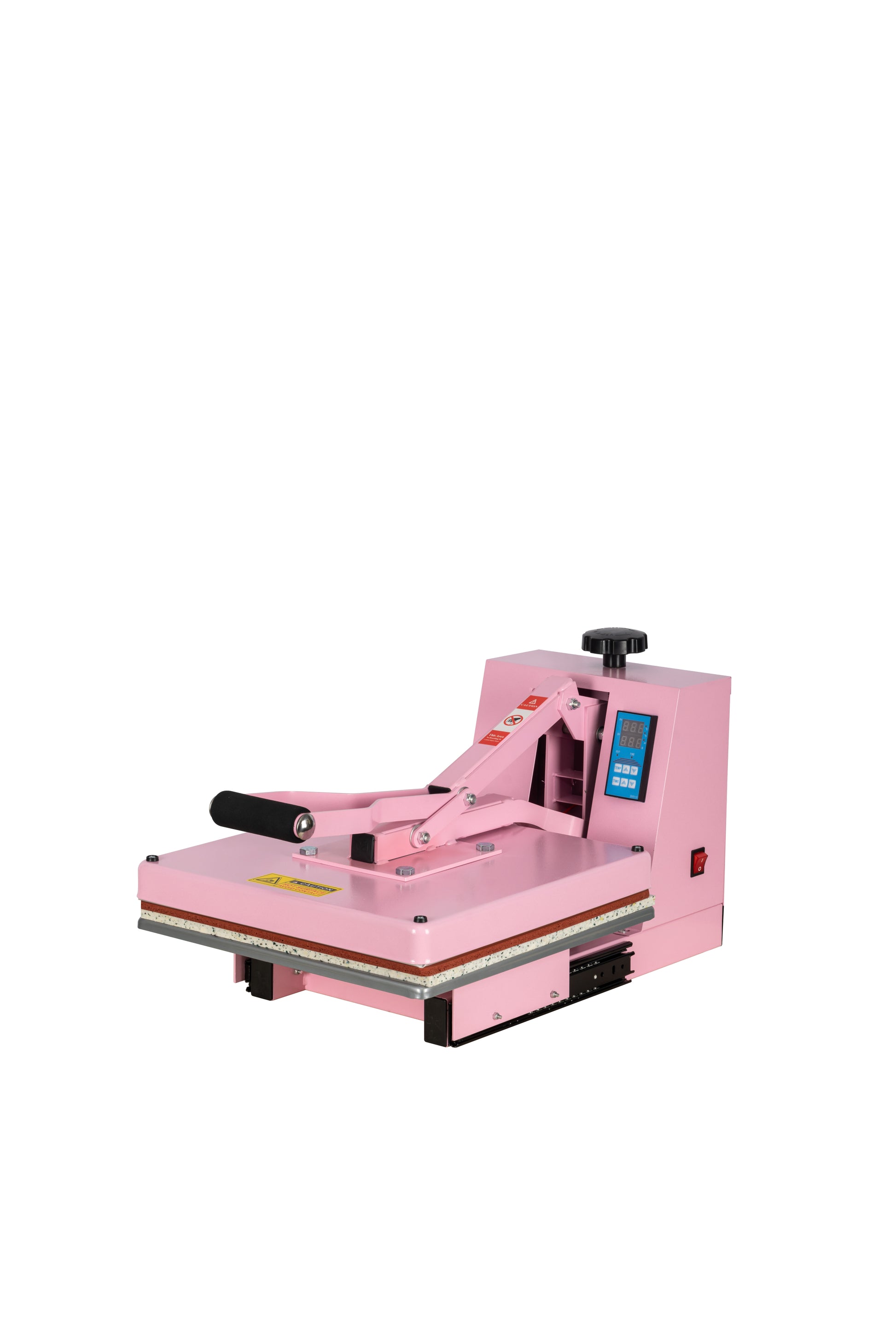 15X15 Manual Heat Press Machine With Slide Out Base Pink Aluminium