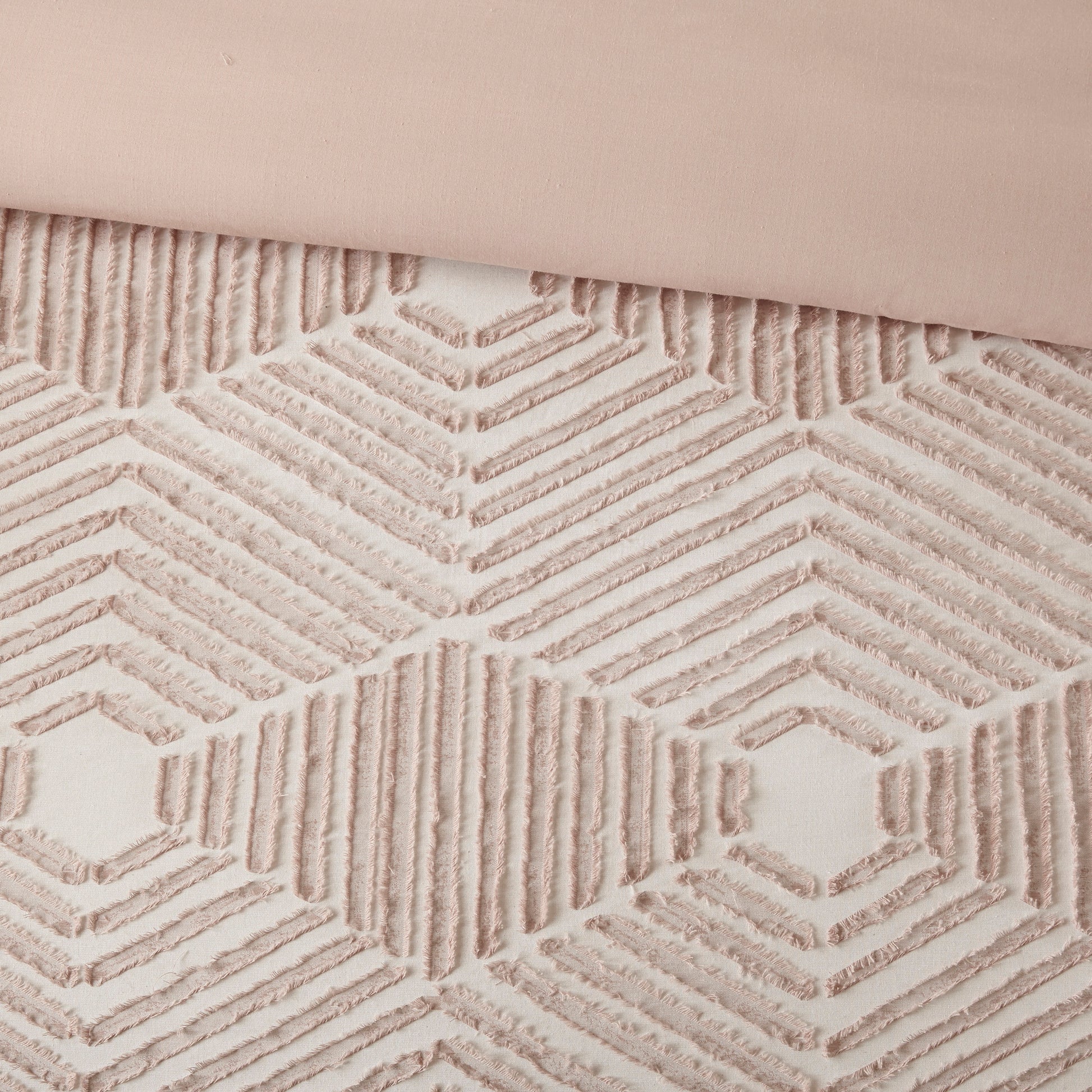 Cotton Jacquard Comforter Set Blush Full Queen Queen Blush Cotton