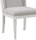 Katia Light Gray Linen & Weathered White Finish Side Chair Set Of 2 Gray,White Linen,Synthetic Wood