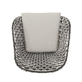 Herbert Chair Black Pe Rattan Iron Waterproof Fabric