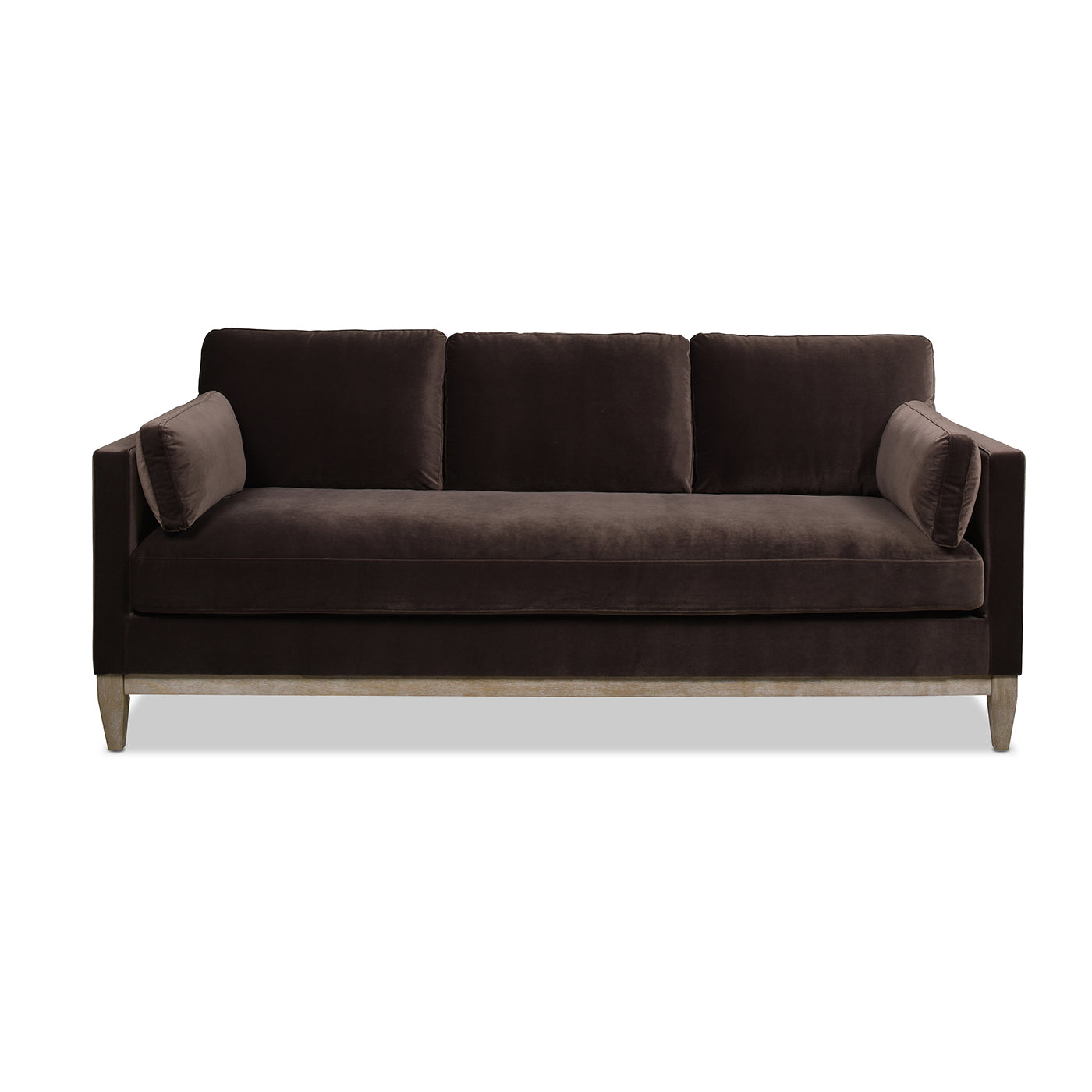 Knox 84" Modern Farmhouse Sofa, Deep Brown Performance Velvet Brown Wood Foam Velvet 3 Seat