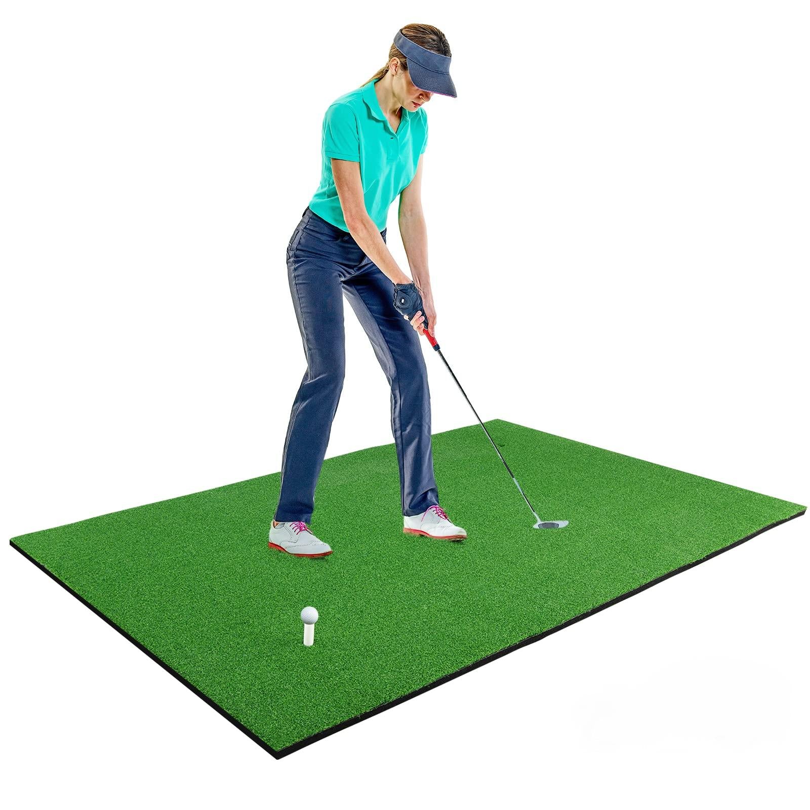 Golf Hitting Mats 3.8'X5' Artificial Turf Training Mat For Indoor Outdoor Swing Practice Green Plastic
