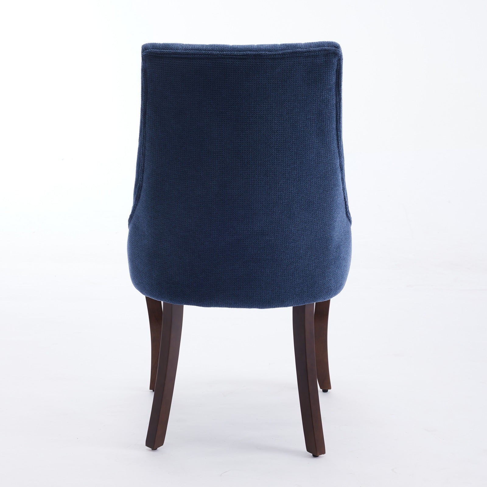 Rayon Cloth Flocking Linen Dining Chairs Channel Kitchen Dinner Chair Comfy Fabric Upholstered Accent Chair For Dining Room With Curved Solid Wood Legs,Set Of 2 Blue , Sw1847Bl Blue Light Brown Dining Room American Design,American Traditional Dining