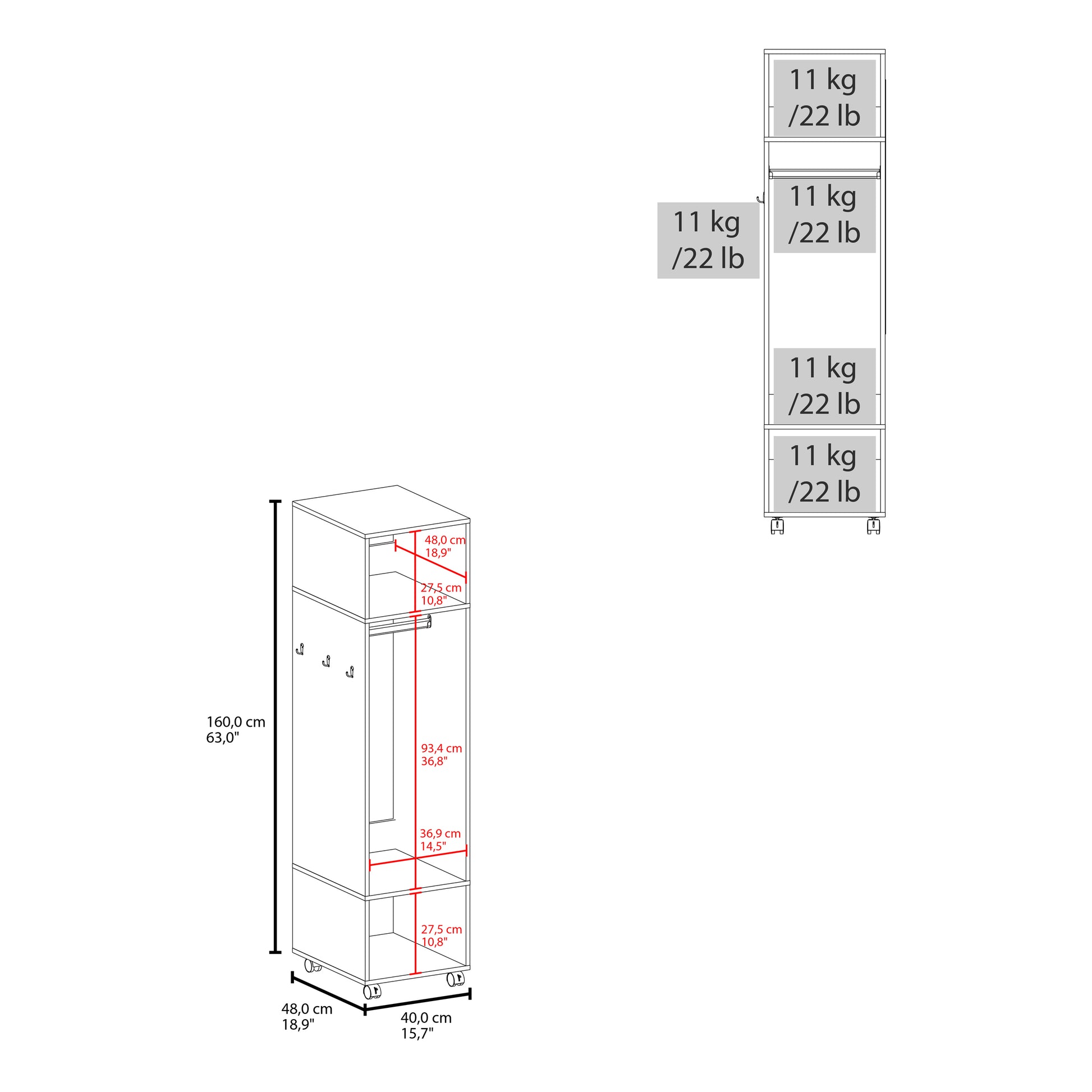 Summit Wardrobe In Melamine With Mirror,Door And Open Storage White Bedroom Contemporary,Modern Particle Board Melamine