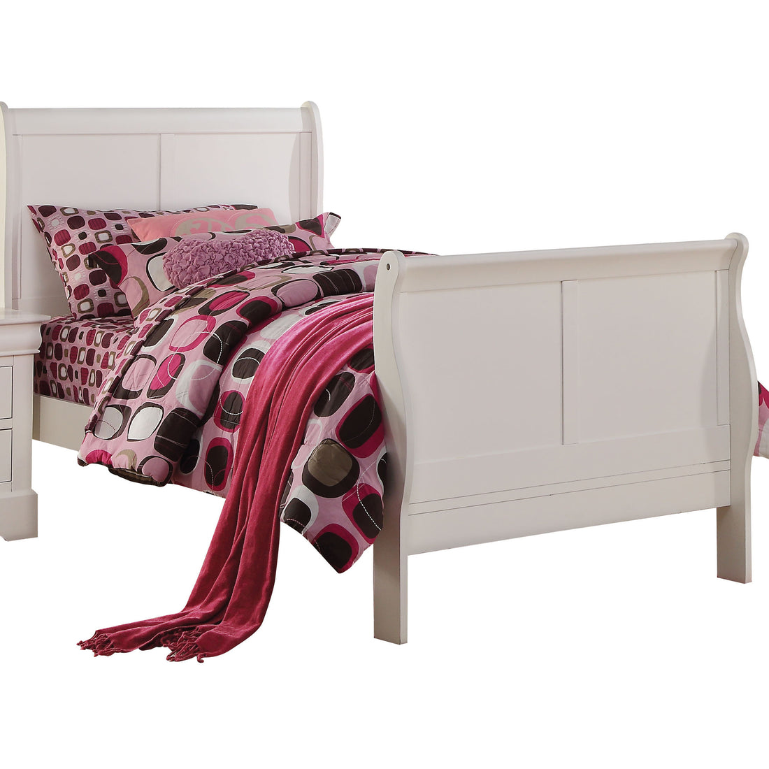 White Twin Sleigh Bed Box Spring Required Twin White Wood White Traditional Sleigh Wood