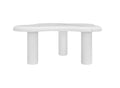 Cloud Coffee Table Classic Modern Marbling Tea Table, Irregular Indoor End Table For Living Room Apartment Free Shape With 3 Legs White Modern Mdf