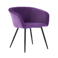 Ts Stripe Dinding Chair 1Pc Purple Purple Velvet