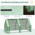 Outsunny 6' X 3' X 3' Portable Mini Greenhouse Outdoor Garden With Large Zipper Doors And Water Uv Pe Cover, Green Green Plastic