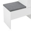Elegant 2 In 1 Shoe Cabinets With Soft Cushion, Modern Storage Bench With Arched Doors & Rebound Devices, Versatile Shoe Rack Organizer With Adjustable Shelves For Hallway, Living Room, White White