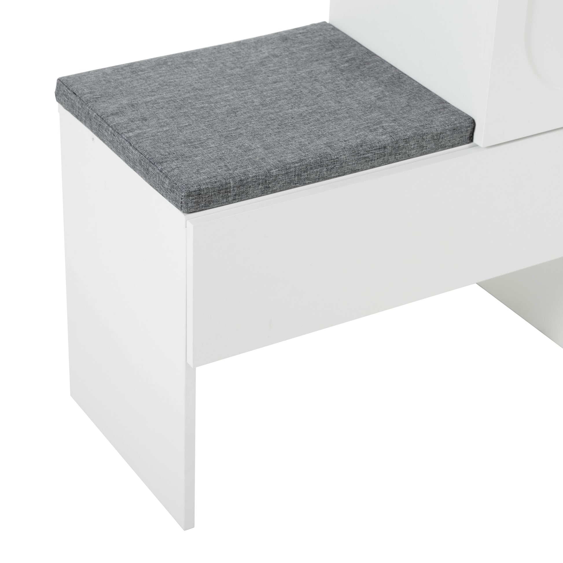 Elegant 2 In 1 Shoe Cabinets With Soft Cushion, Modern Storage Bench With Arched Doors & Rebound Devices, Versatile Shoe Rack Organizer With Adjustable Shelves For Hallway, Living Room, White White