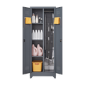 Metal Storage Cabinets, Cleaning Tool Cabinet With Locking Door, Tall Broom Tool Organizer And Storage, Large Storage Cabinet For Kitchen, Pantry, Office, Shop 3 4 Shelves Grey Door Locks Modern Metal