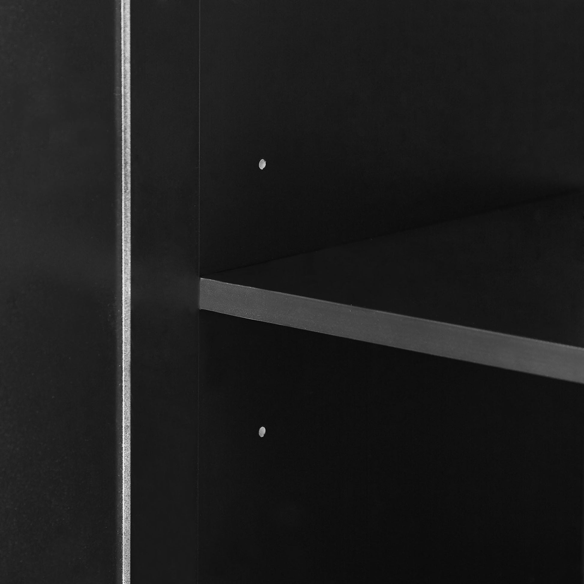 Tall Bathroom Storage Cabinet, Cabinet With Two Doors And Drawers, Adjustable Shelf, Mdf Board, Black Black Mdf