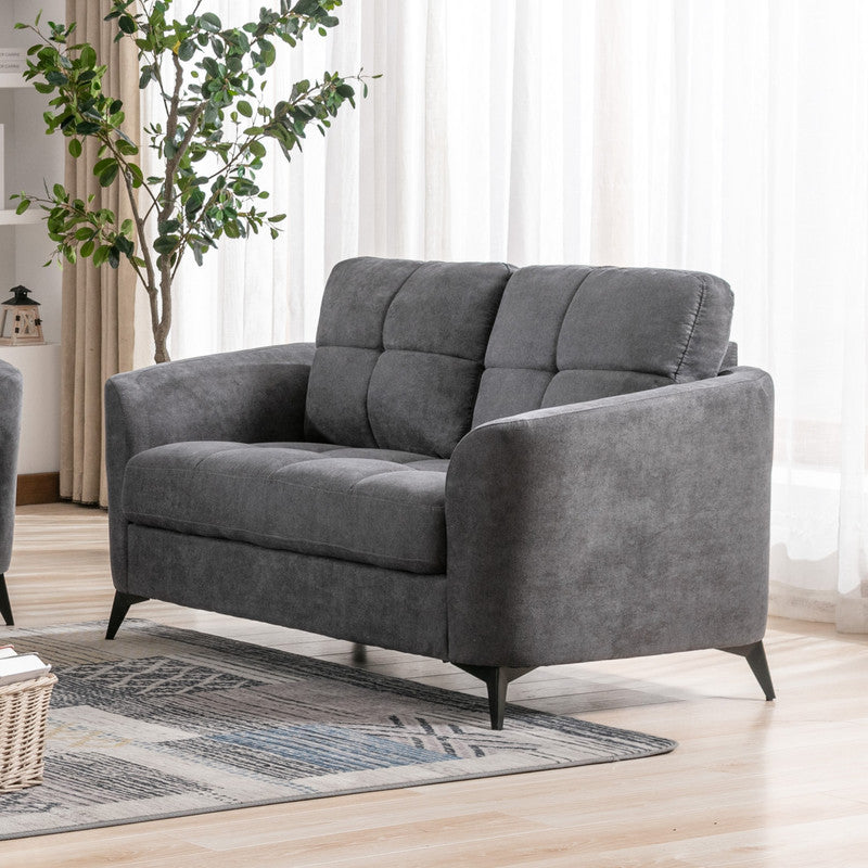 Callie 60" Gray Woven Fabric Loveseat Gray Velvet