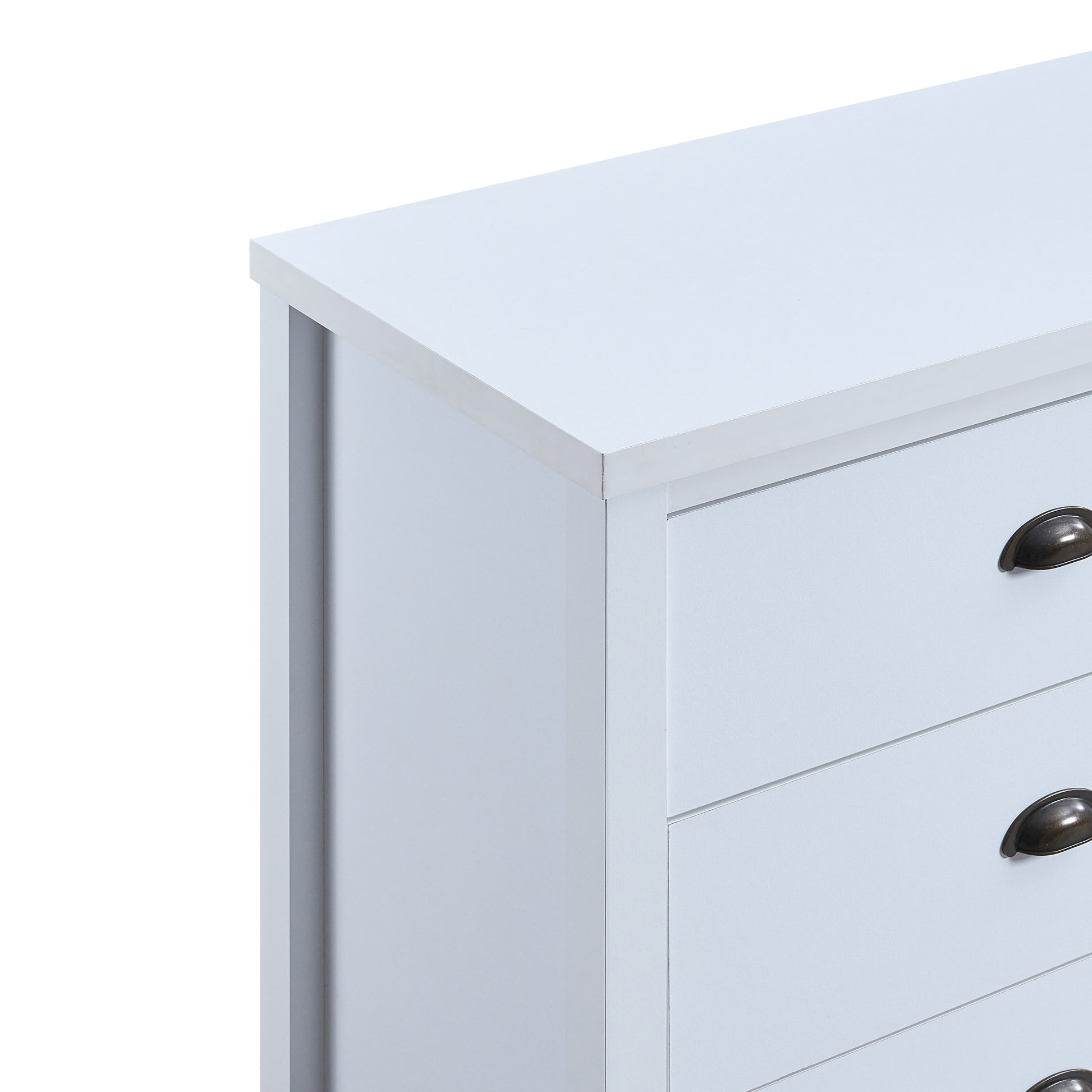 Safari 6 Drawer Master Dresser With Interlock Drawer Feature Drawer Slide And Interlock Pre Assembly, Wide Dressers For Bedroom 6 Deep Drawers For Closet Organizer Easy Assembly, Classic White Off White White Bedroom American Design,American