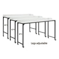 White Finish Multipurpose Over The Bed Desk With Adjustable Height, Metal Legs With Casters, Overbed Table 1Pc, Laptop Table For Bed, Breakfast Table Black White Rectangular Engineered Wood,Metal