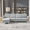 Modern Sofa 3 Seat Couch With Stainless Steel Trim And Metal Legs For Living Room,Package Compression Sofa Technology,Gray Gray Foam 3 Seat