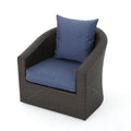 Darius Swivel Club Chair Brown Fabric