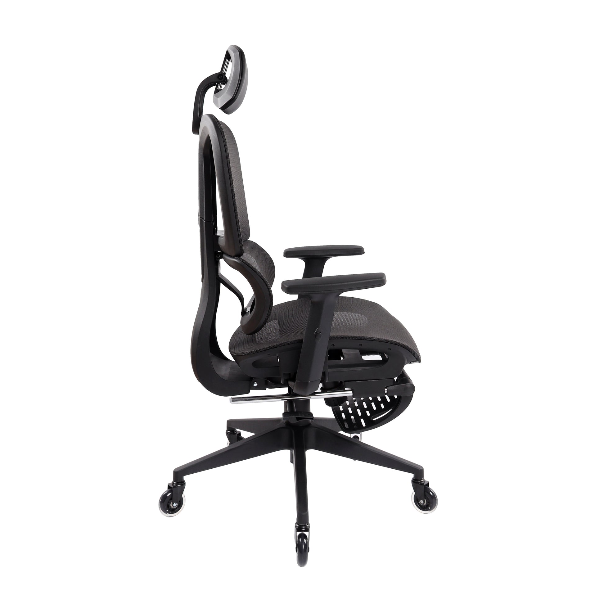 Techni Mobili Ultimate Reclining Ergonomic Mesh Office Chair With Lumbar Support And Footrest Black Office Spot Clean Modern Office Chairs Open Back Adjustable Height Mesh