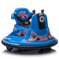 12V Kids Ride On Bumper Car W Parents Control,Rotate 360 Degrees,Two Handed Switch For Direction Control,Bumper Strip,Light Belt,Mp3 Music,Bluetooth,Provide A Speed Of 0.75Mph For Kids Of 2 5 Blue