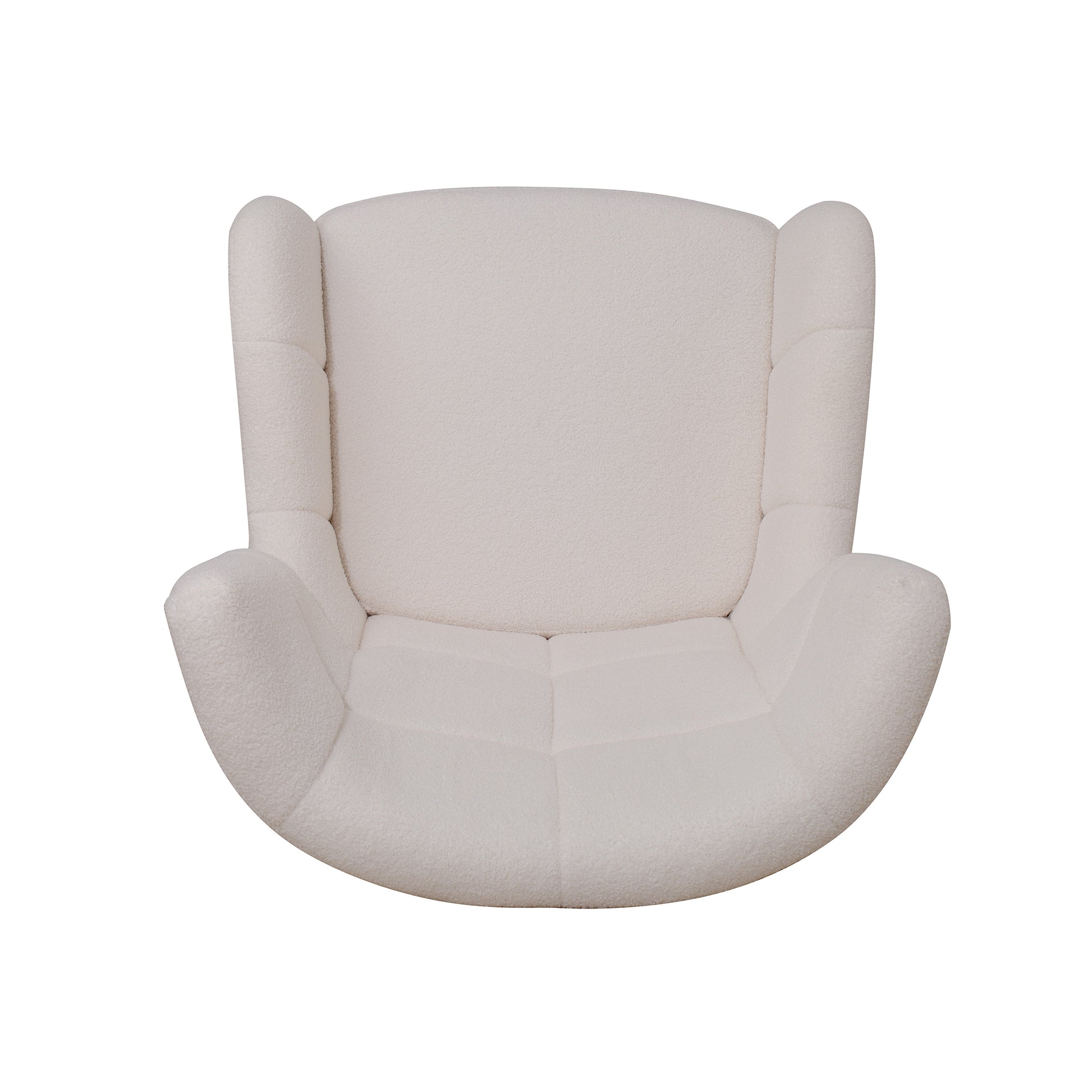 Mid Century Accent Chair, Ivory White, Modern Retro Club Chair, Birch Frame, Upholstered Teddy Wool Fabric, Single Sofa Armchair For Small Spaces, Living Room, Bedroom, Reading Corner, Balcony,Office Ivory White Espresso Primary Living Space