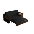 3 In 1 Convertible Sleeper Sofa Bed,Modern Velvet Loveseat Couch With Pull Out Bed,Small Beautiful Seat Futon Sofa Bed With Convertible Office Desk,Black Black Metal & Wood 2 Seat