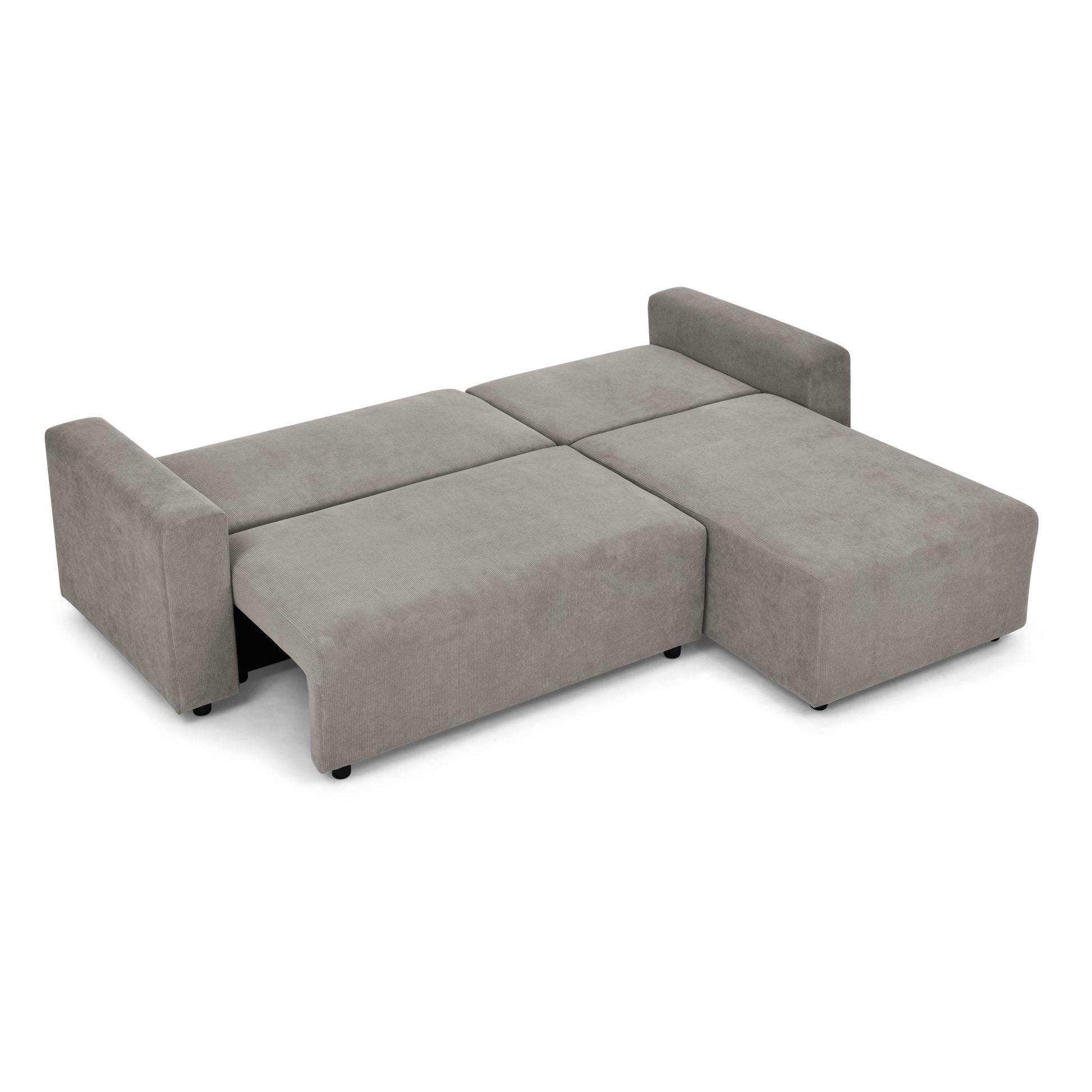 Modular Corduroy Upholstered 3 Seater Sofa Bed With Storage For Home Apartment Office Living Room, Free Combination, L Shaped, Grey Grey Wood Primary Living Space Medium Soft Pillow Back Eucalyptus Square Arms Foam Corduroy 3 Seat