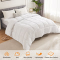 Bedding Polyester Comforter Duvet Insert, Quilted Comforter With Corner Tabs, Box Stitched Alternative Comforter With Ultra Soft Fiber Material, All Season Comforter Insert White Bedroom American Traditional Polyester Polyester