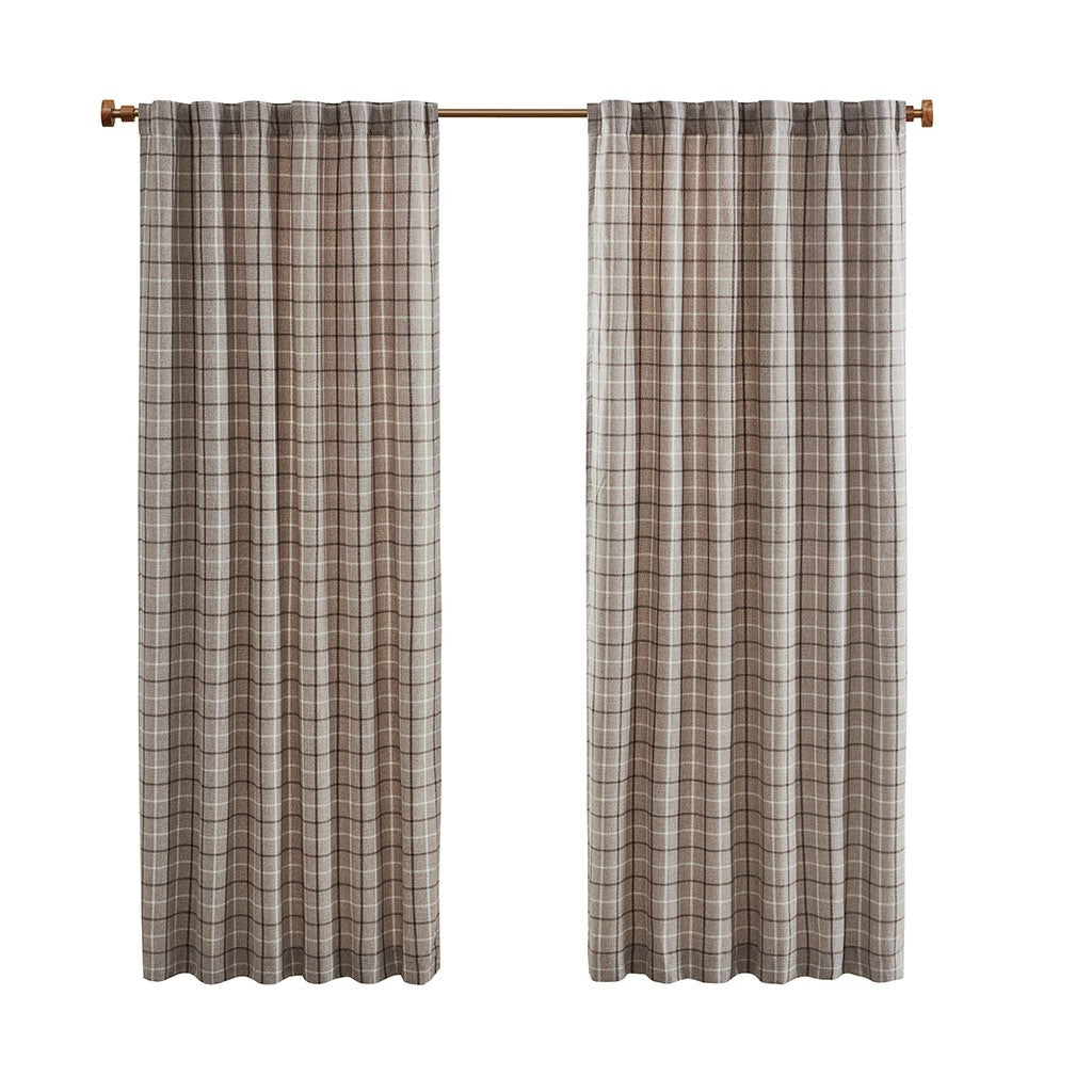 Plaid Rod Pocket And Back Tab Curtain Panel With Fleece Lining Only 1 Pc Panel Multicolor Polyester