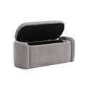 Coolmore Storage Ottoman,Bedroom End Bench,Upholstered Fabric Storage Ottoman With Safety Hinge, Entryway Padded Footstool, Ottoman Bench For Living Room & Bedroom Light Gray Light Gray Foam Velvet