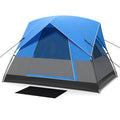 3 Person Outdoor Camping Tent With Removable Floor Mat For Camping Hiking Traveling Blue Mesh