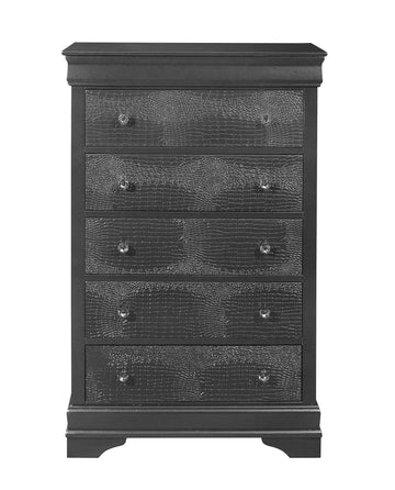 Shaker Crocodile Metallic Grey Chest Metallic Grey Solid Wood Mdf