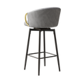 30 Inch Dining Chairs Set Of 2 Modern Style 360 Swivel Bar Chairs With Simple Design, Comfortable High Stools, And Flexible Dining Chairs Suitable For Bars, Restaurants,Velvet Bar Chair Beige Grey