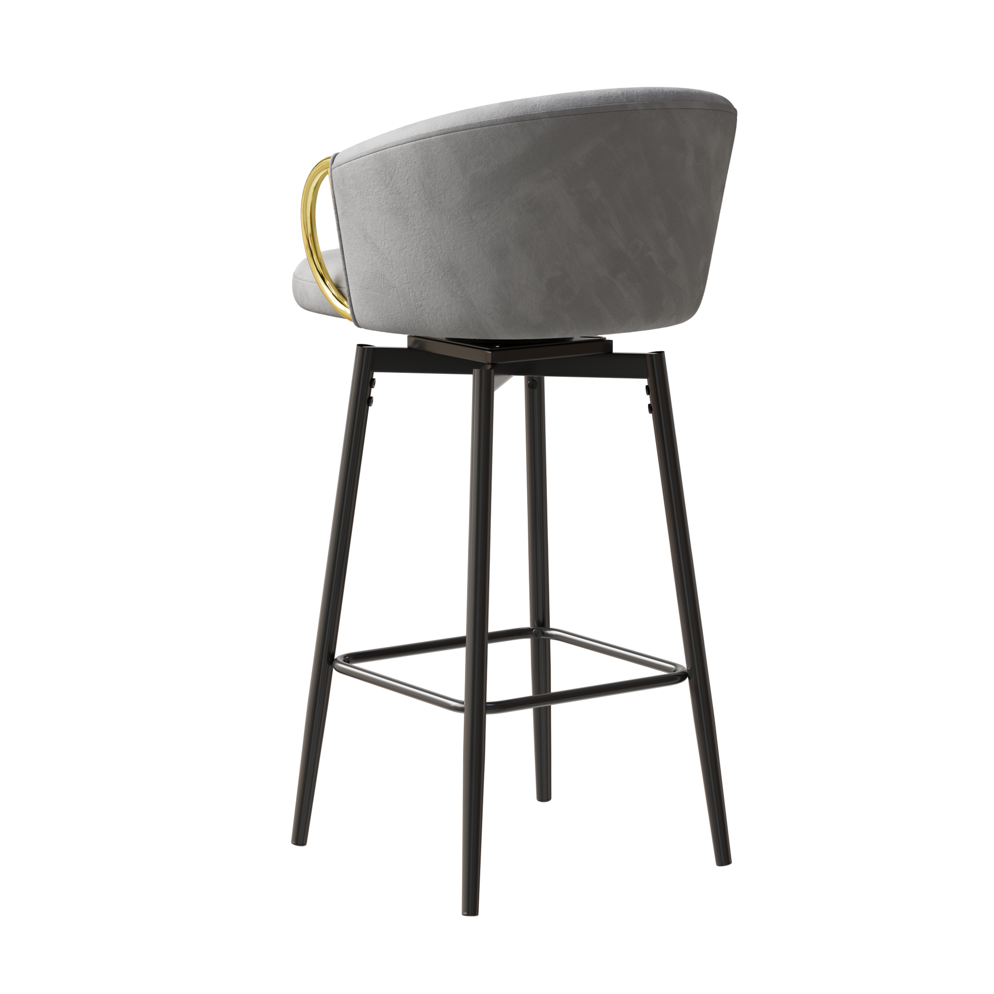 30 Inch Dining Chairs Set Of 2 Modern Style 360 Swivel Bar Chairs With Simple Design, Comfortable High Stools, And Flexible Dining Chairs Suitable For Bars, Restaurants,Velvet Bar Chair Beige Grey