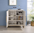 Larkin Faux Marble Wine Cabinet Pearl Silver Silver White Iron