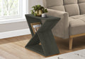 Accent Table, Side, End, Nightstand, Narrow, Small, Bedroom, Living Room, Lamp, Dark Green Veneer, Contemporary Green Mdf