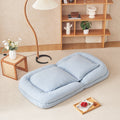 Triple Fold Down Sofa Bed,Blue Blue Metal Cotton Metal