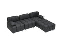 A 90.60 Inch Technology Cloth Black Sofa, Waterproof, Stain And Cat Scratch Resistant, Can Comfortably Sit In The Apartment Bedroom Without Taking Up Space. Black Polyester Blend 4 Seat